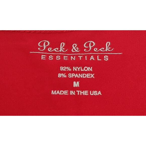Peck & Peck Essentials Red Square Neck Tank Top Medium Lightweight Soft Stretch - Picture 3 of 3